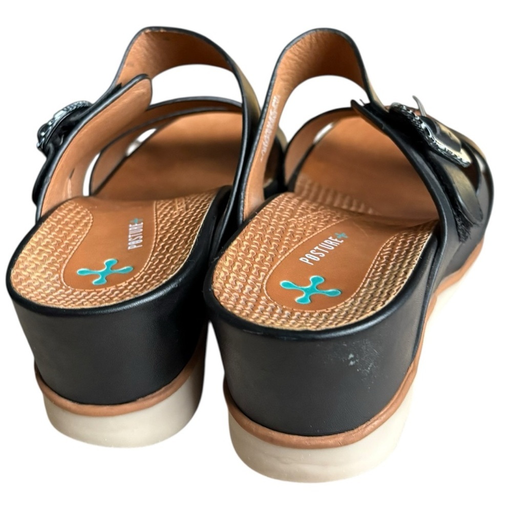 BareTraps Sandals Womens Laralee Slides Cork Wedge black Faux Leather size 9 - Picture 5 of 9